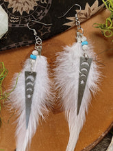 Load image into Gallery viewer, Hope - Feather Earrings with Healing Gems
