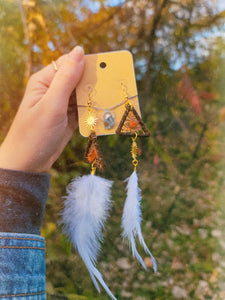 Amber Sunburst ~ dreamcatcher earring set