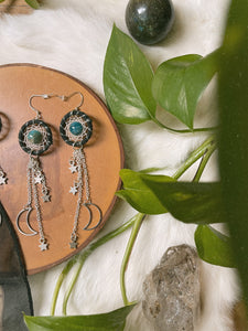 Starry Night Dreamcatcher Earring Set with Apatite