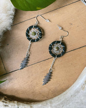 Load image into Gallery viewer, Ripple ~ Grateful Dead inspired dreamcatcher earring set
